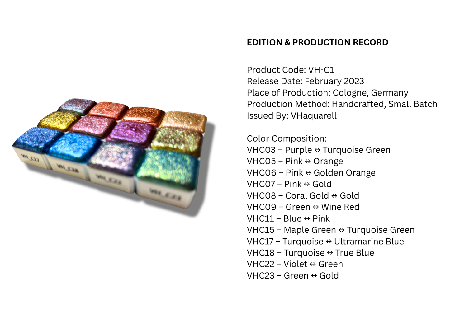 Watercolor Paints – Chameleon Edition (12 colors with box) C1