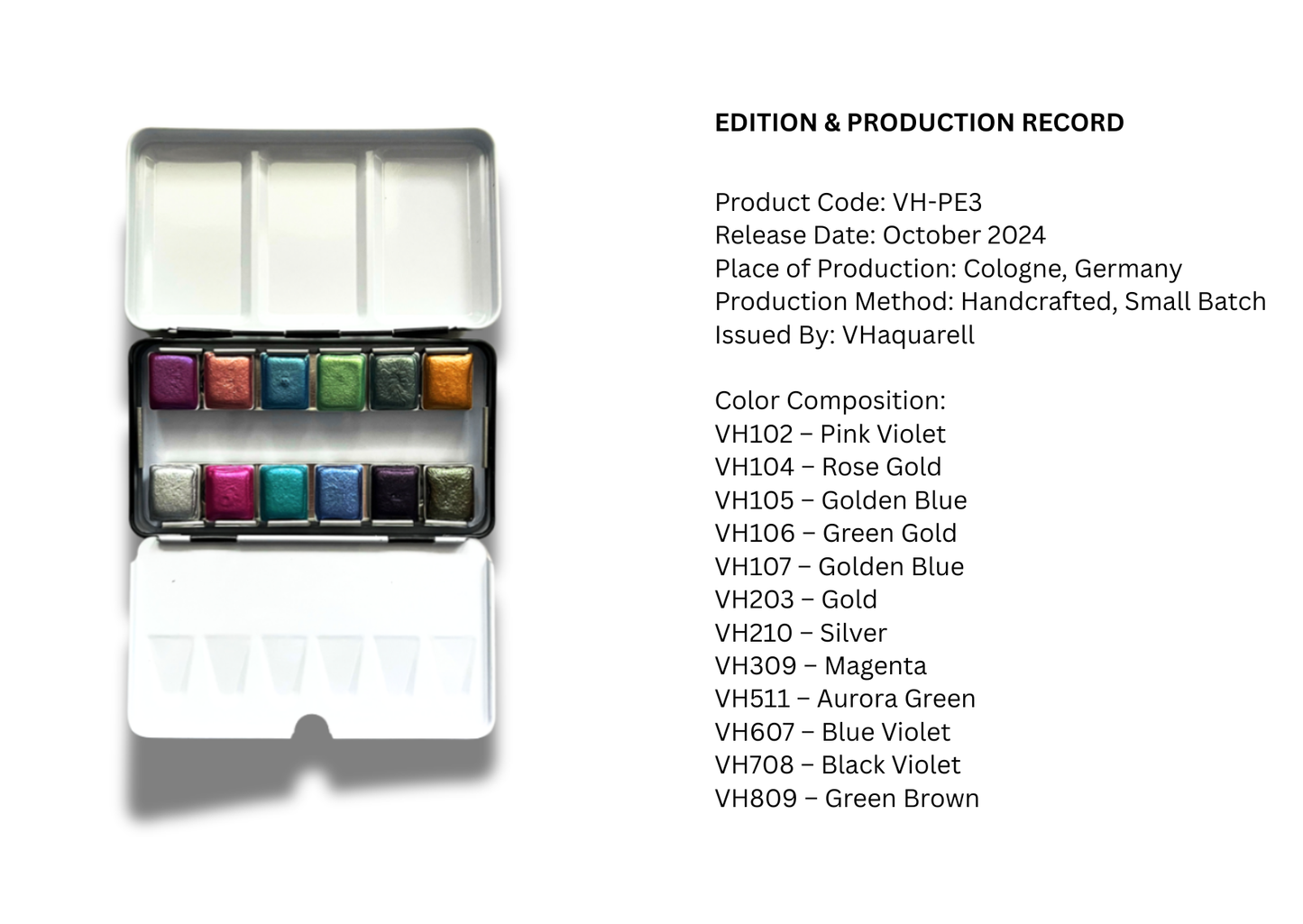 Watercolor Paints – Metallic Collector's Edition (12 colors) PE3