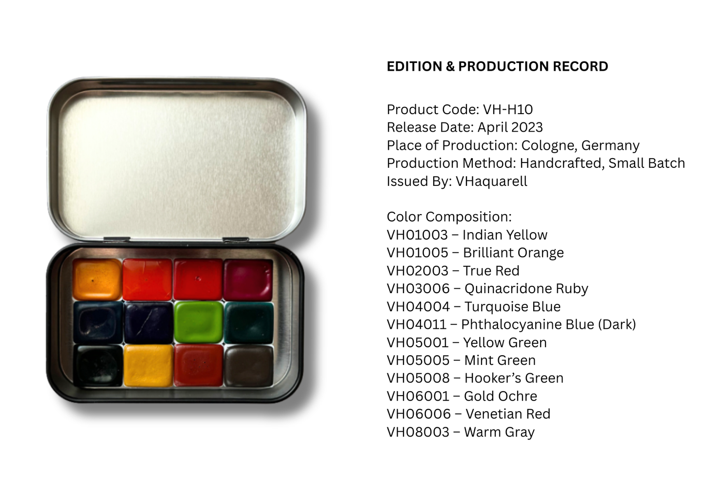 Watercolor Paints – Honey Edition – Summer – (12 colors with box) H10