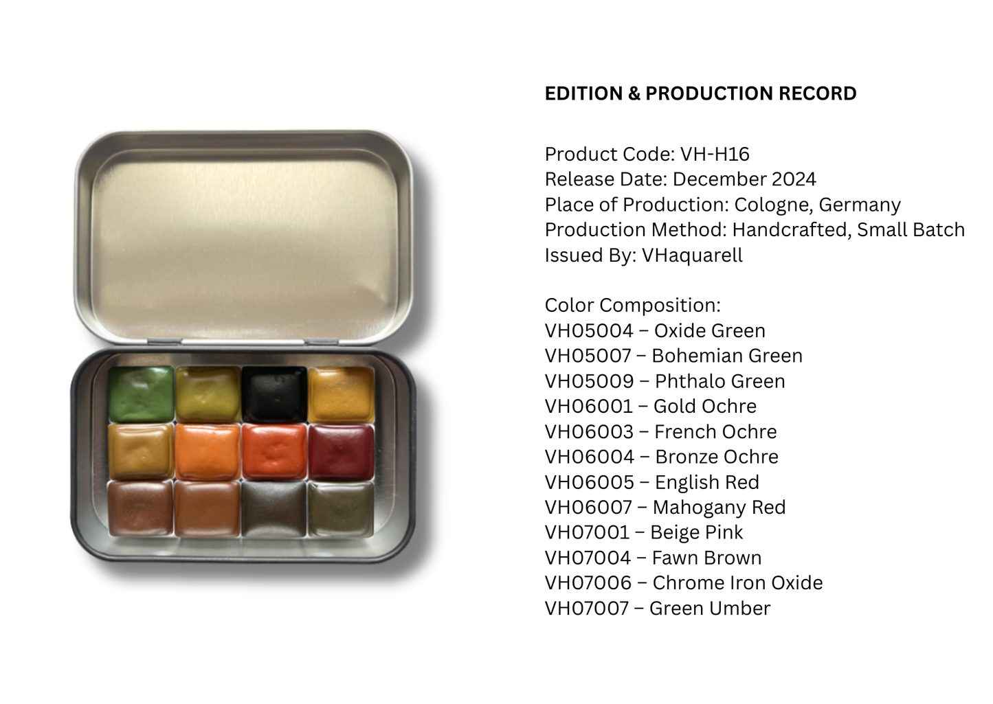 Watercolor Paints – Honey Edition – Forest – (12 colors with box) H16