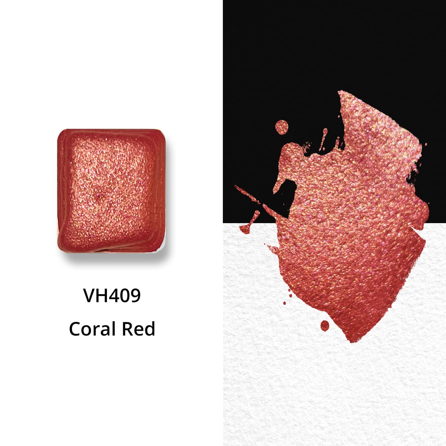 Watercolor Paints - Metallic - Coral Red - VH409