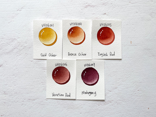 Wie sich die Eigenfarbe des Bindemittels in verschiedenen Aquarellserien unterschiedlich zeigt