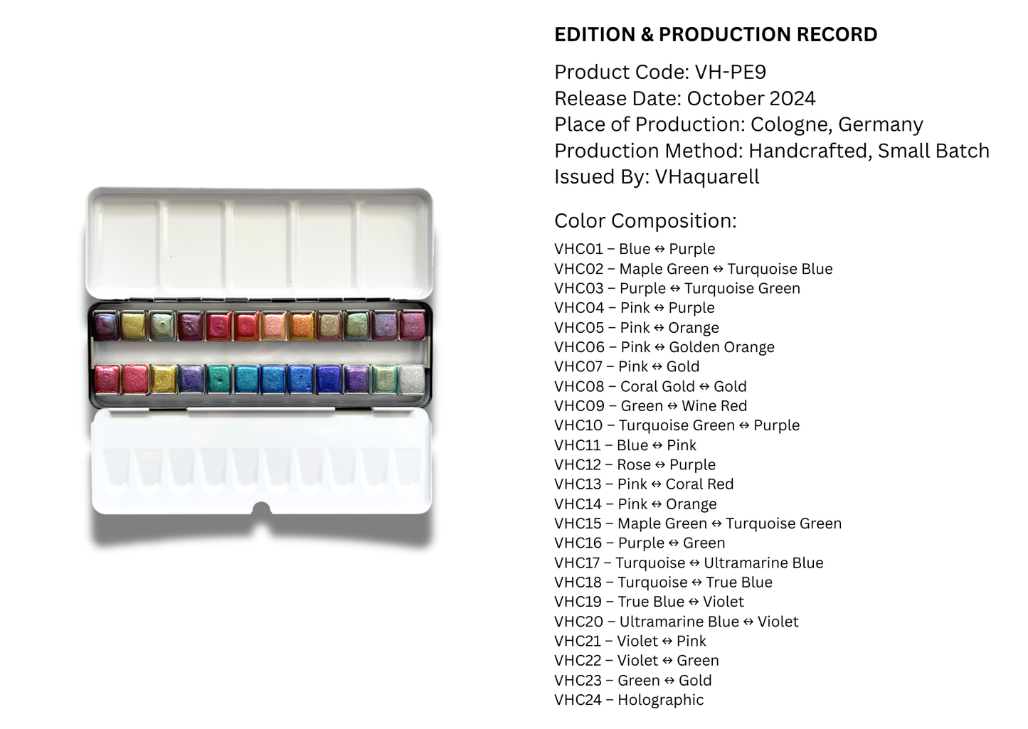 Watercolor Paints – Chameleon Collector's Edition (24 colors) PE9