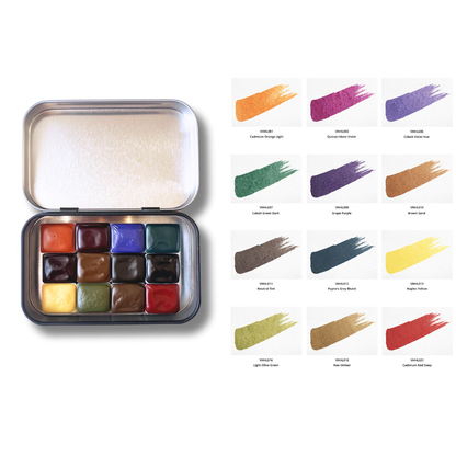 Aquarellfarben - Honig - Limitierte Edition (12 Farben mit Box) L3 - VHaquarell