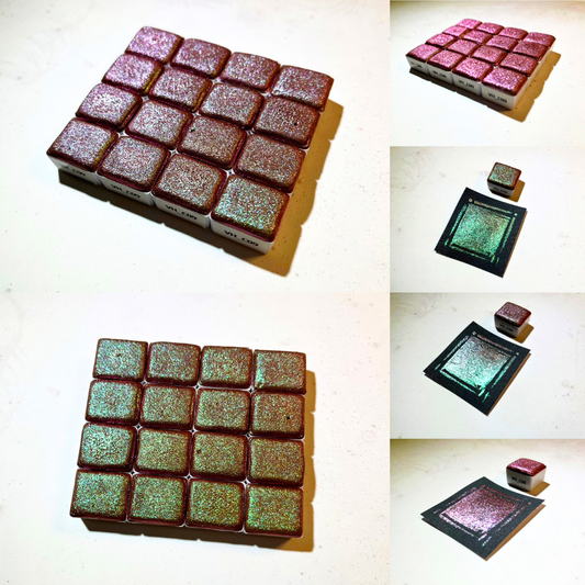 Watercolor Paints - Chameleon - Green<>Wine Red - VHC09