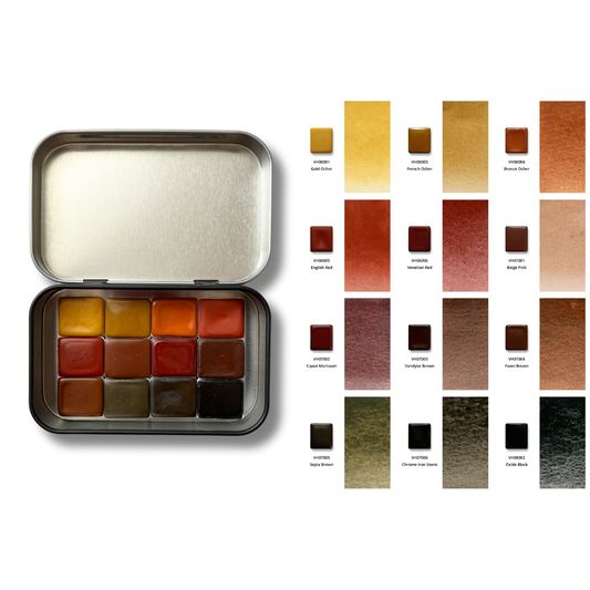 Watercolor Paints – Honey Edition – Earth – (12 colors with box) H7
