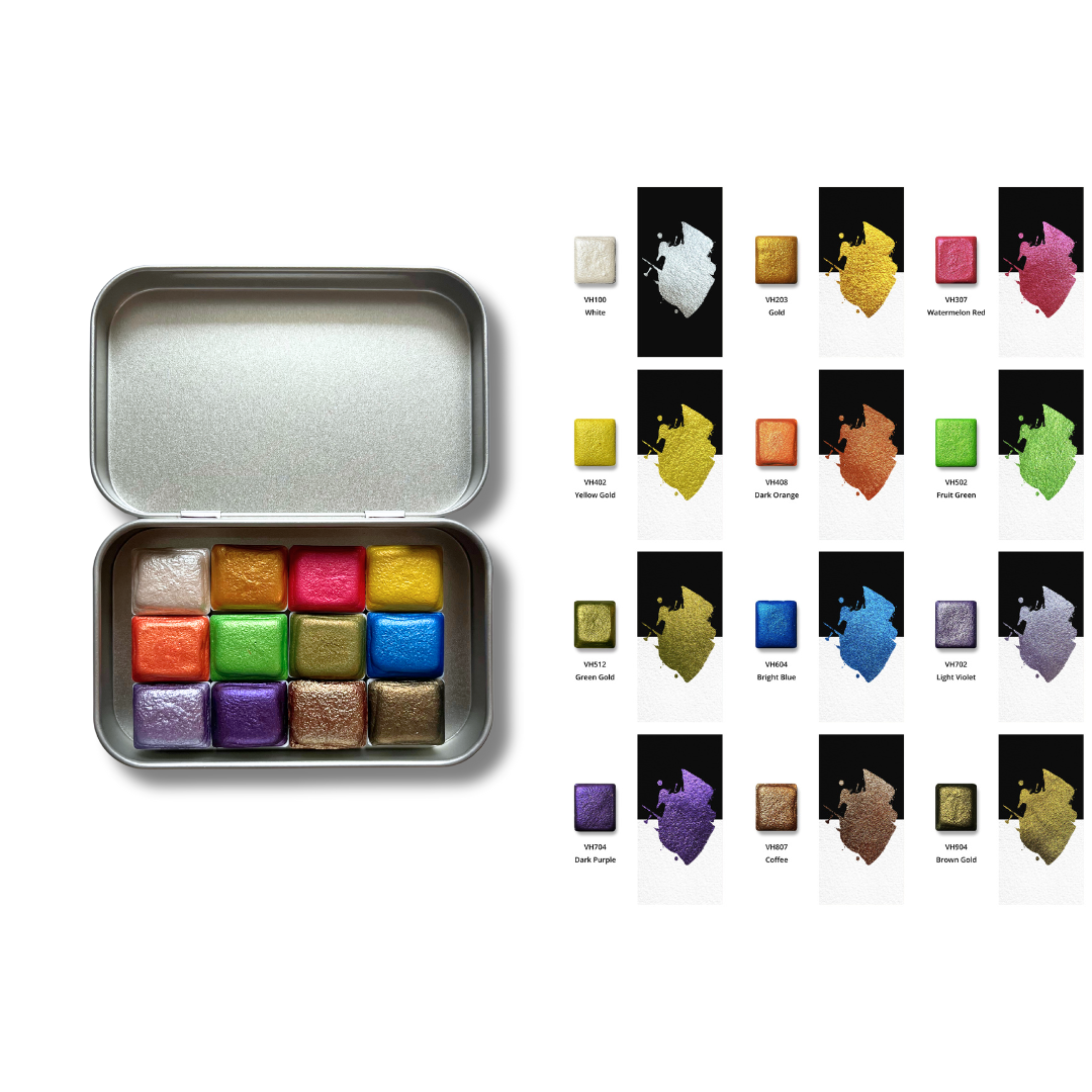 Watercolor Paints – Metallic Edition (12 colors with box) M35