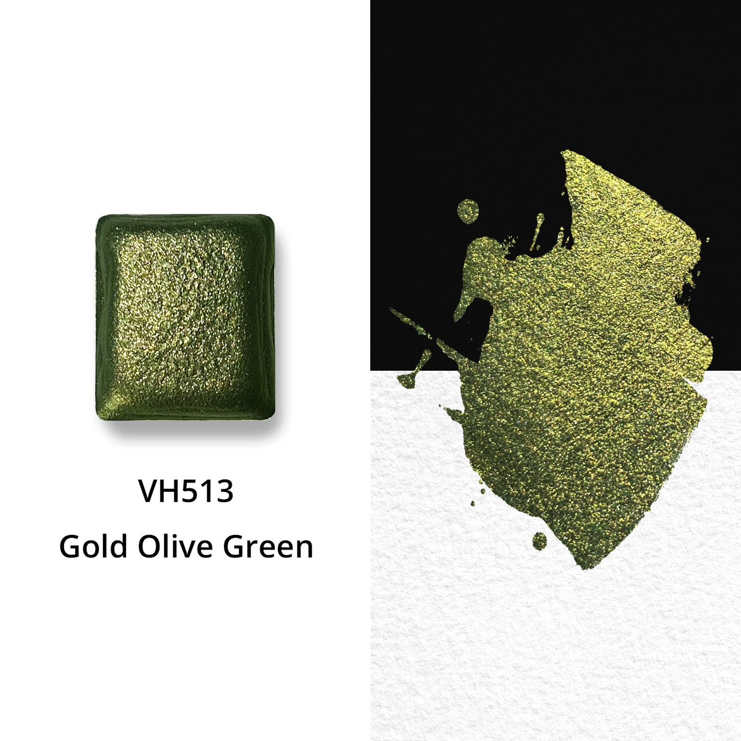 Watercolor Paints - Metallic - Gold Olive Green - VH513